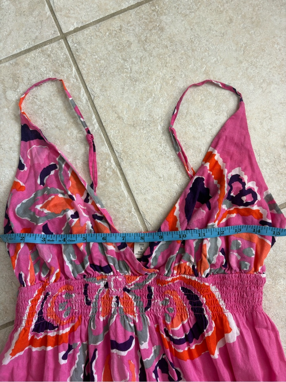 Old Navy Hot Pink Floral Spaghetti-Strap Dress - Picture 4 of 5